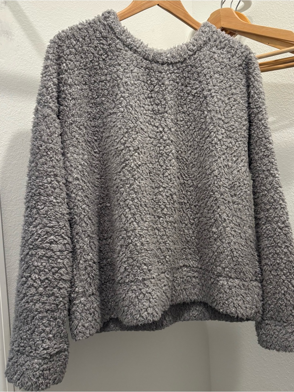 Plush Crewneck Sweater - Gray
